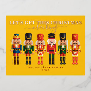 Elegant Modern Foil Nutcracker Christmas Card