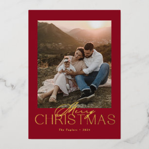 Elegant Modern Foil Photo Christmas Card