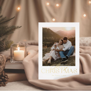 Elegant Modern Foil Photo Christmas Card