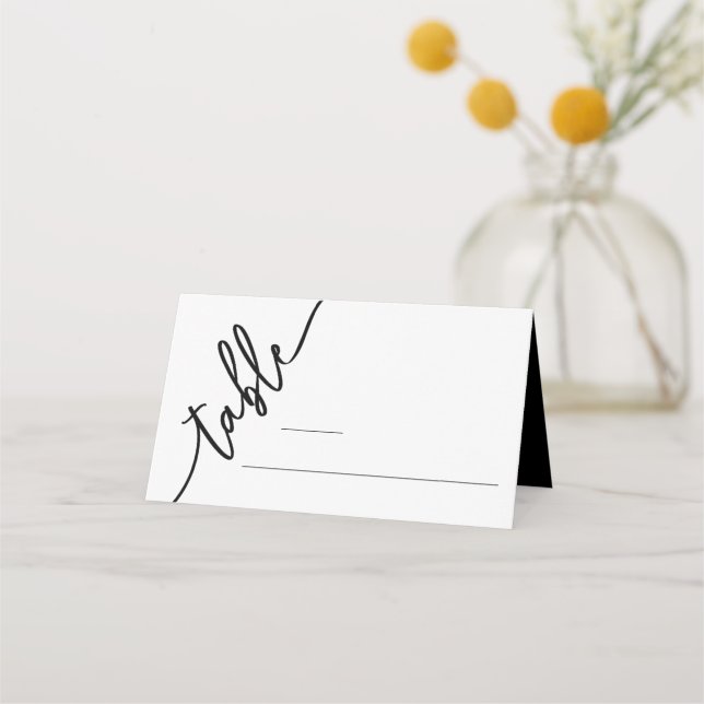 Elegant Modern Folded Guest Place Card (Front)
