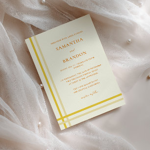 Elegant Modern Formal Script Butter Yellow Wedding Invitation