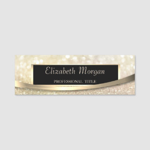 Elegant Modern, Frame,Stripe,Bokeh Name Tag