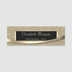 Elegant  Modern, Frame,Stripe, Glitter Name Tag
