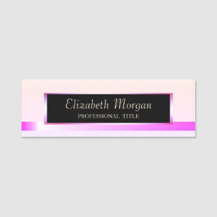 Elegant Modern, Frame, Violet Stripe Name Tag