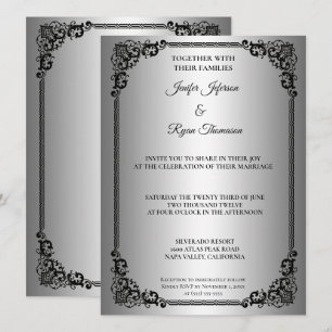Elegant modern frame wedding Invitation