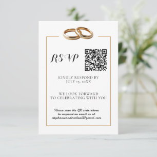 Elegant Modern Framed Wwdding Bands Response Card