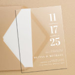 Elegant Modern Frosted Wedding Acrylic Invitations<br><div class="desc">Elegant Modern Frosted Acrylic Wedding Save the Date</div>