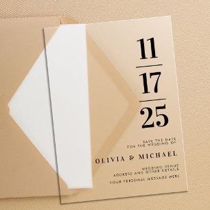 Elegant Modern Frosted Wedding Acrylic Invitations