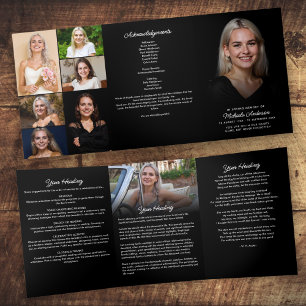 Elegant Modern Funeral/Memorial Service Tri-Fold Programme