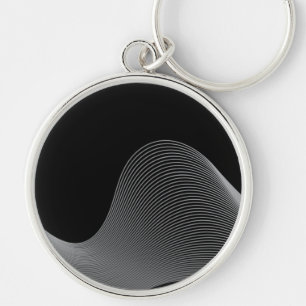 Elegant, modern, futuristic wave abstraction key ring