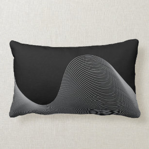 Elegant, modern, futuristic wave abstraction lumbar cushion