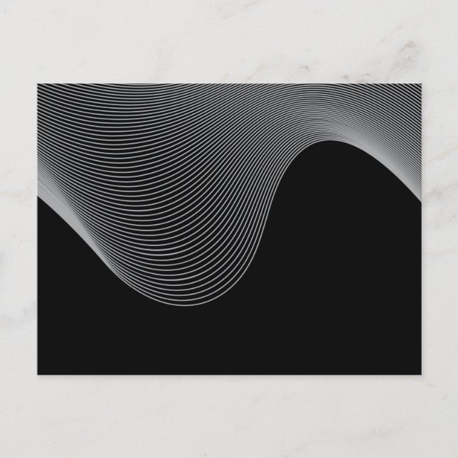 Elegant, modern, futuristic wave abstraction postcard (Front)