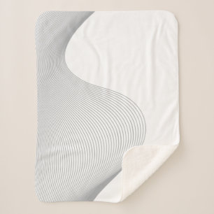 Elegant, modern, futuristic wave abstraction sherpa blanket