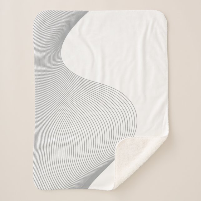 Elegant, modern, futuristic wave abstraction sherpa blanket (Front)