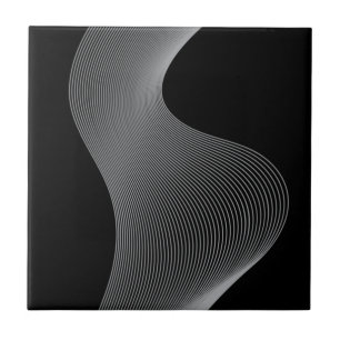 Elegant, modern, futuristic wave abstraction tile