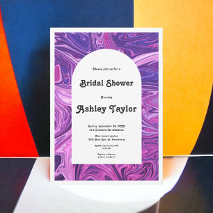 Elegant Modern Galaxy Abstract Art Bridal Shower Invitation