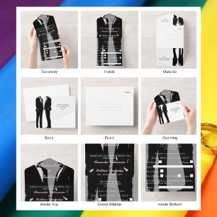 Elegant Modern Gay Men Wedding All In One Invitation
