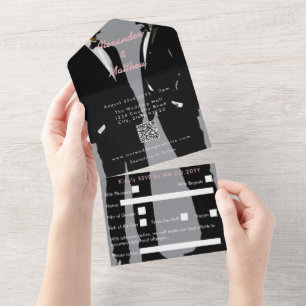 Elegant Modern Gay Men Wedding All In One Invitation