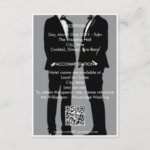 Elegant Modern Gay Men Wedding Enclosure Card