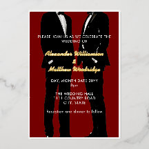 Elegant Modern Gay Men Wedding Gold