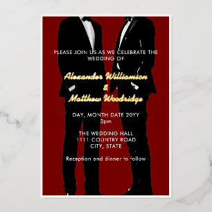 Elegant Modern Gay Men Wedding Gold
