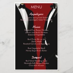 Elegant Modern Gay Men Wedding Menu