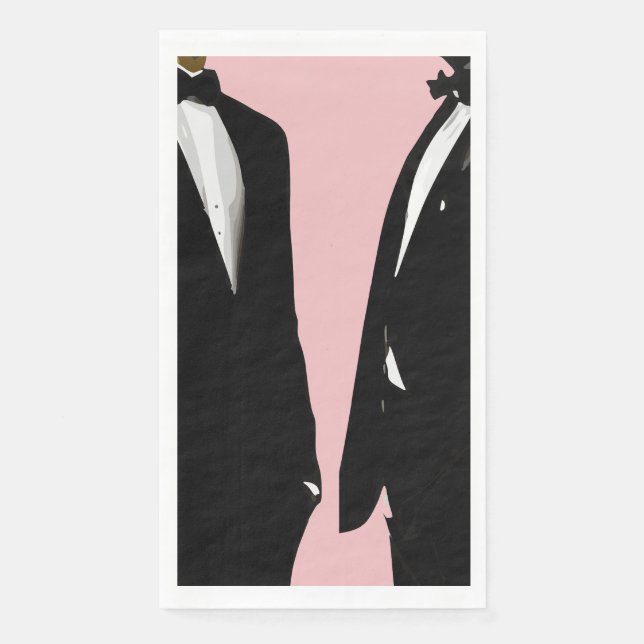 Elegant Modern Gay Men Wedding Napkin (Front)
