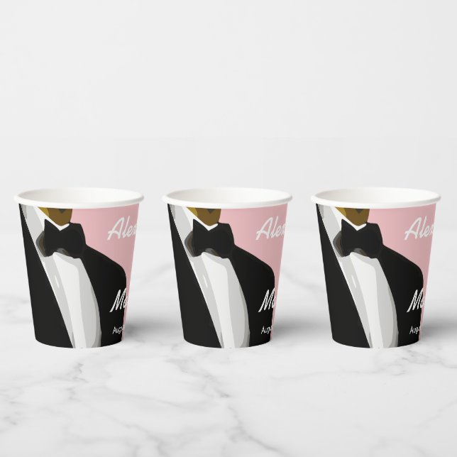 Elegant Modern Gay Men Wedding Paper Cups (Multi)