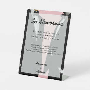 Elegant Modern Gay Men Wedding Rainbow In Memoriam Pedestal Sign