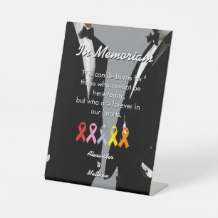 Elegant Modern Gay Men Wedding Rainbow In Memoriam Pedestal Sign