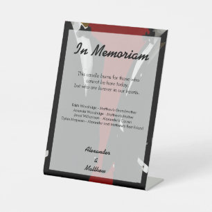 Elegant Modern Gay Men Wedding Rainbow In Memoriam Pedestal Sign