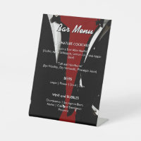 Elegant Modern Gay Men Wedding Red Bar Menu
