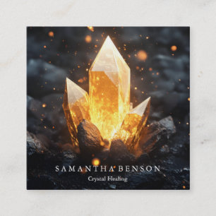 Elegant modern gemstones - crystals healing  square business card