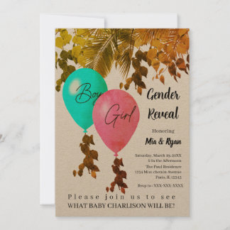 Elegant Modern Gender Reveal Invitation