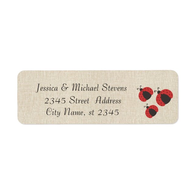Elegant modern gentle wedding ladybugs linen (Front)