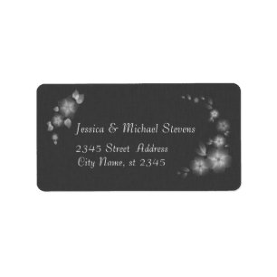 Elegant modern gentle wedding linen chic floral label