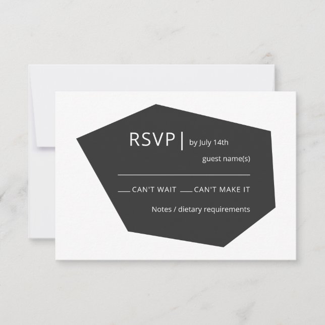 Elegant Modern Geo Gem Wedding RSVP Card (Front)
