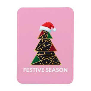 Elegant Modern Geometric Christmas Tree Festive Magnet