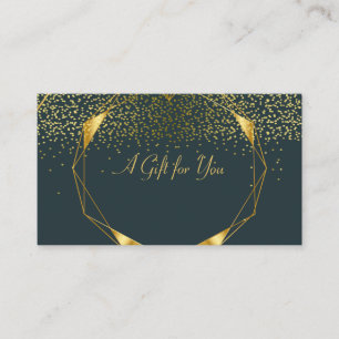 Elegant Modern Geometric Gold Lines, Confetti Discount Card