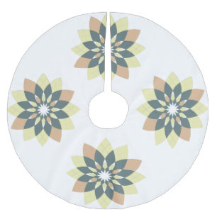 Elegant Modern Geometric Star Bursts Brushed Polyester Tree Skirt