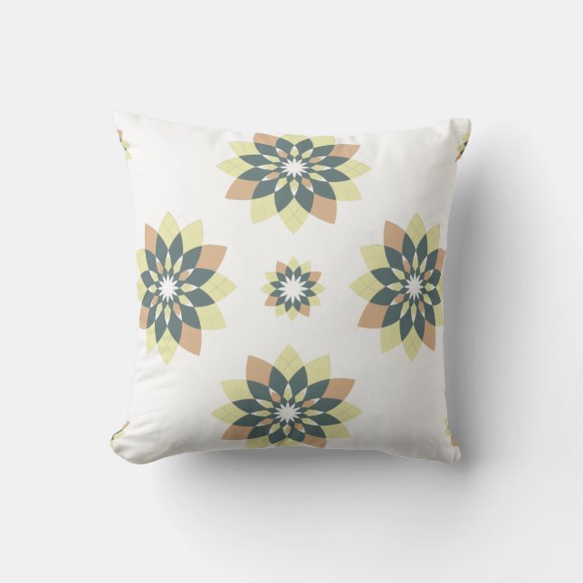 Elegant Modern Geometric Star Bursts Cushion (Front)
