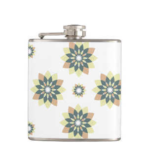 Elegant Modern Geometric Star Bursts Hip Flask