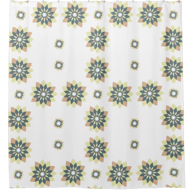 Elegant Modern Geometric Star Bursts Shower Curtain (Front)