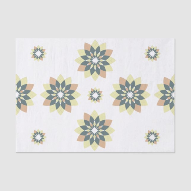 Elegant Modern Geometric Star Bursts Tissue Paper (Front)