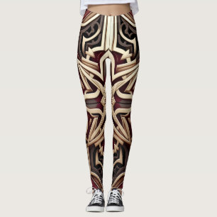 Elegant Modern Geometric Star Patterned Leggings