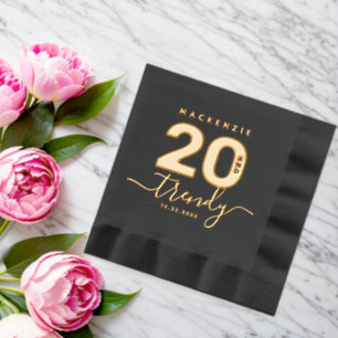 Elegant Modern Girly 20 and Trendy Foil Napkins