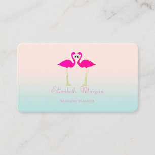 Elegant Modern Girly Funny,Pink Flamingos In Love Business Card