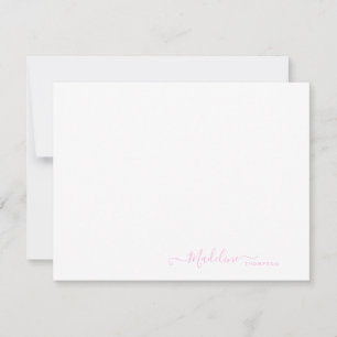 Elegant Modern Girly Script Blush Pink Card
