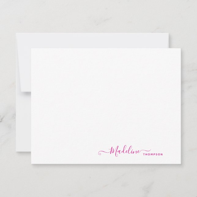 Elegant Modern Girly Script Magenta Card (Front)