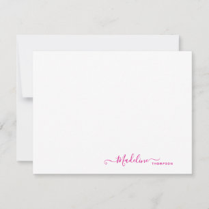 Elegant Modern Girly Script Magenta Card